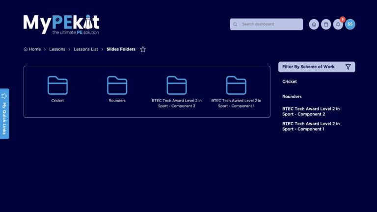 Lesson files for students using MyPEkit