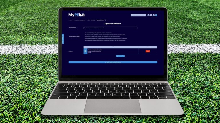 MyPEkit teacher standards upload evidence screen